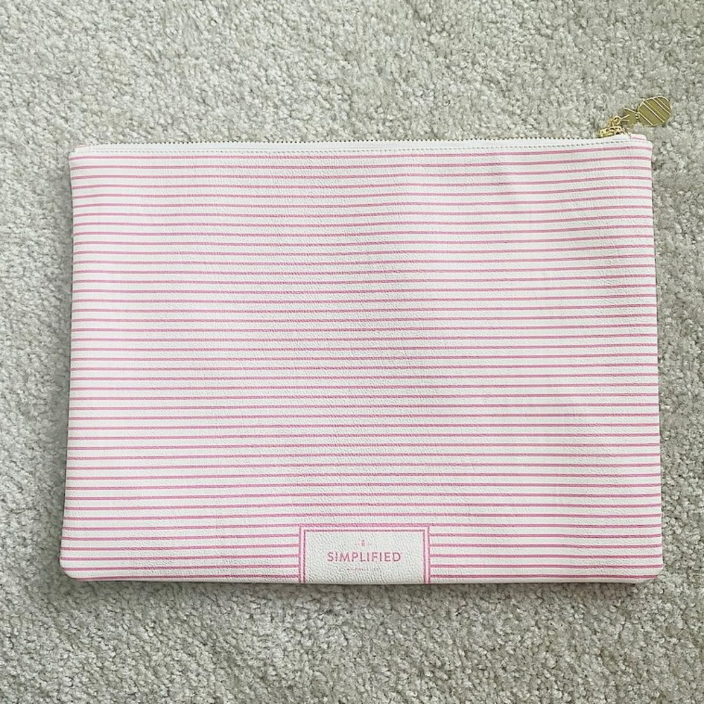 Emily Ley Light Pink Stripe Planner Pouch
